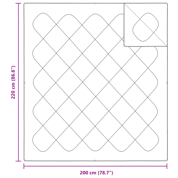 2-i-1 Duntäcke Vit 220 x 200 x 10 cm Polyester
