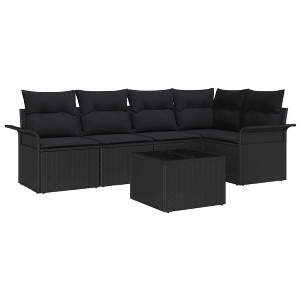 Trädgårdsoffset med kudde 6 pcs konstrotting