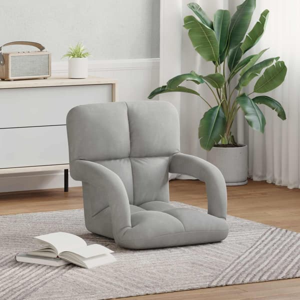 Golvstol Ljusgrå 58 x 62 x 58 cm Sammet