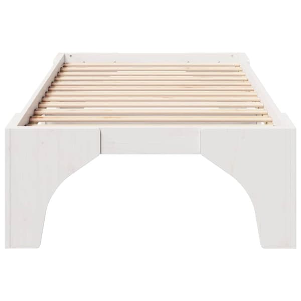 Sängram Vit 75 x 190 cm Massiv furu