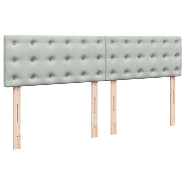 Ramsäng med madrass ljusgrå 200x200 cm sammet
