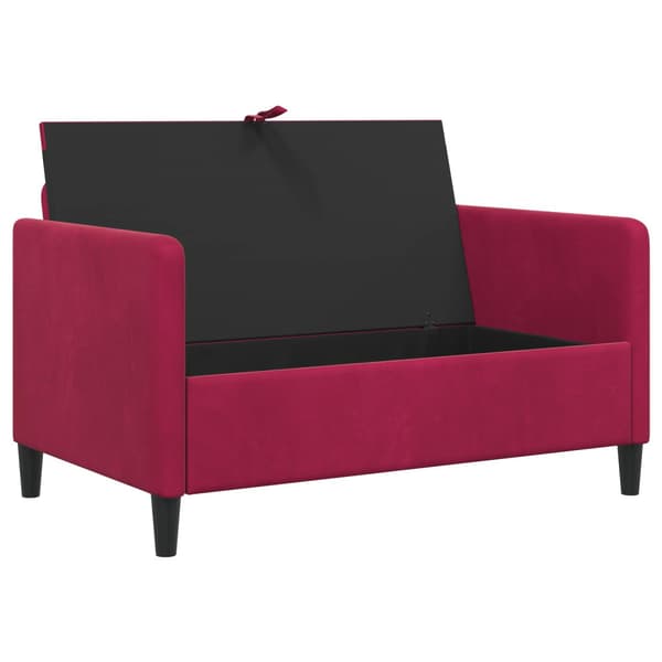 Soffa med förvaring Vinröd 122 x 78 x 87 cm Polyester
