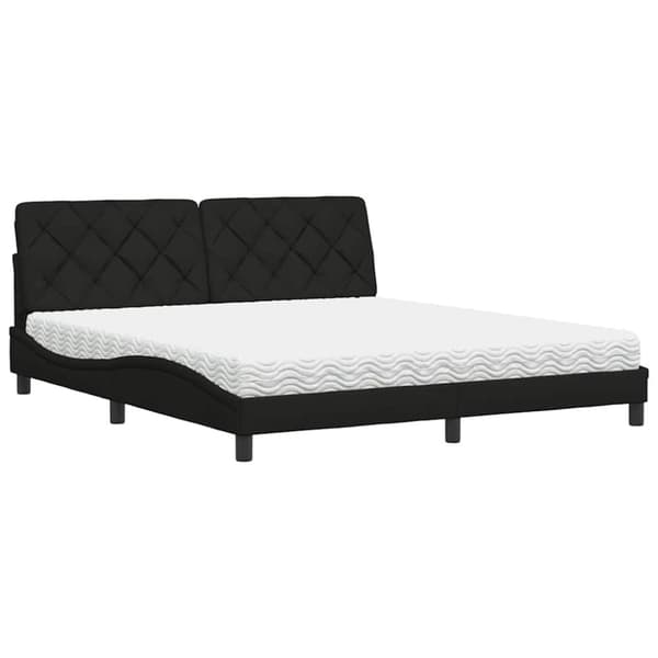Bed with Mattress Black 180x200 cm Fabric