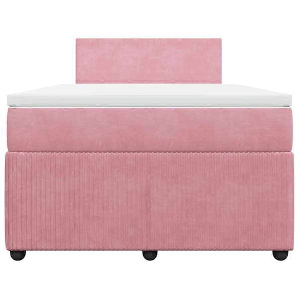 Ramsäng med madrass rosa 120x200 cm sammet