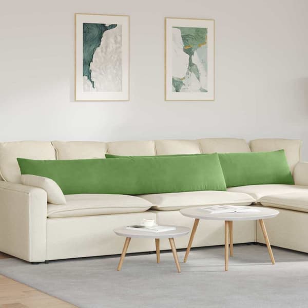 Sofakuddar 2 pcs Ljusgrön 200 x 40 cm Kordread tyg
