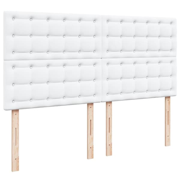 Ramsäng med madrass vit 180x200 cm konstläder