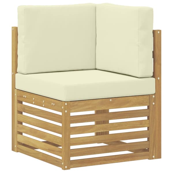Soffgrupper med kudde 4 pcs Vit och grädde Polyester