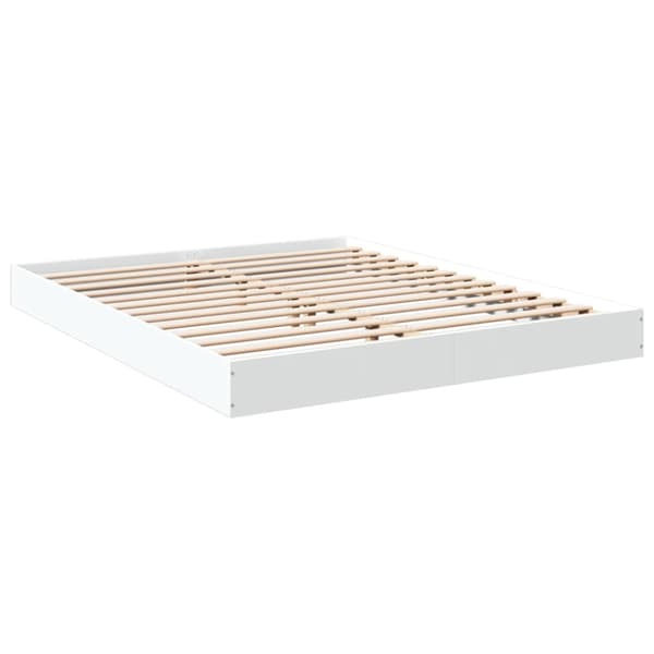 Sängram vit 150x200 cm konstruerat trä
