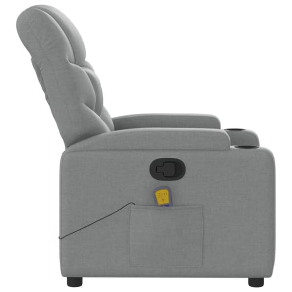 Massagefåtölj ljusgrå tyg