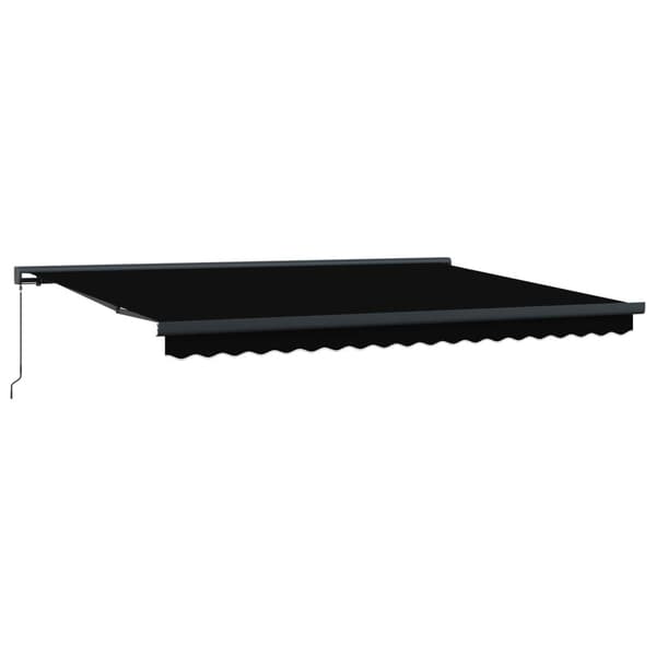 Utfällbar markis Svart 4 × 3 m Canvas och Aluminium