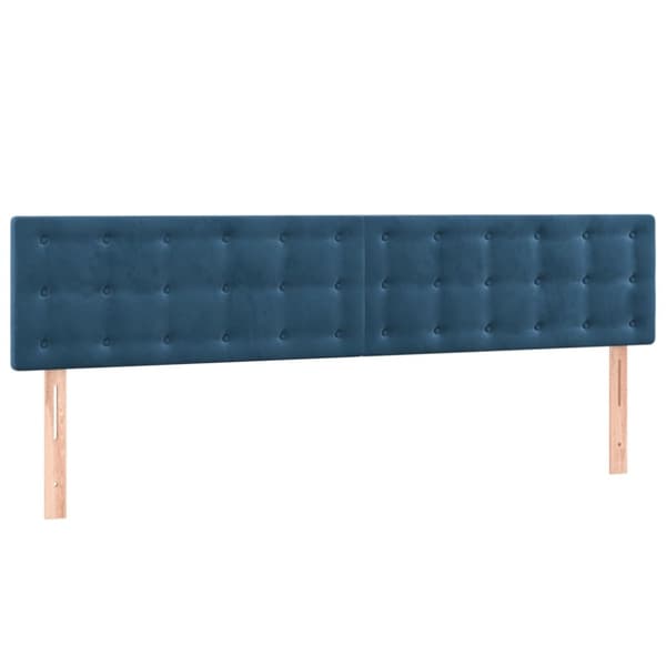 Ramsäng med madrass & LED mörkblå 120x190 cm sammet