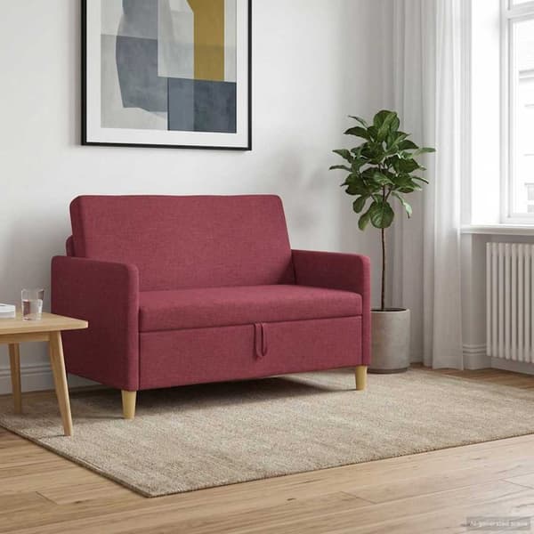 Soffa med förvaring Vinröd 122 x 78 x 87 cm Polyester
