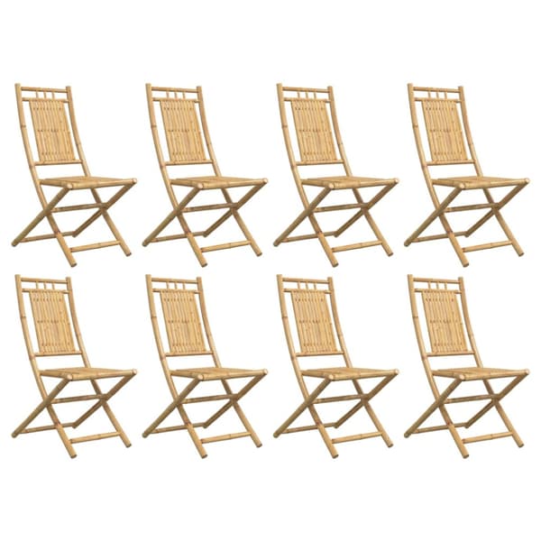 Hopfällbara trädgårdsstolar 8 st 46x66x99 cm bambu