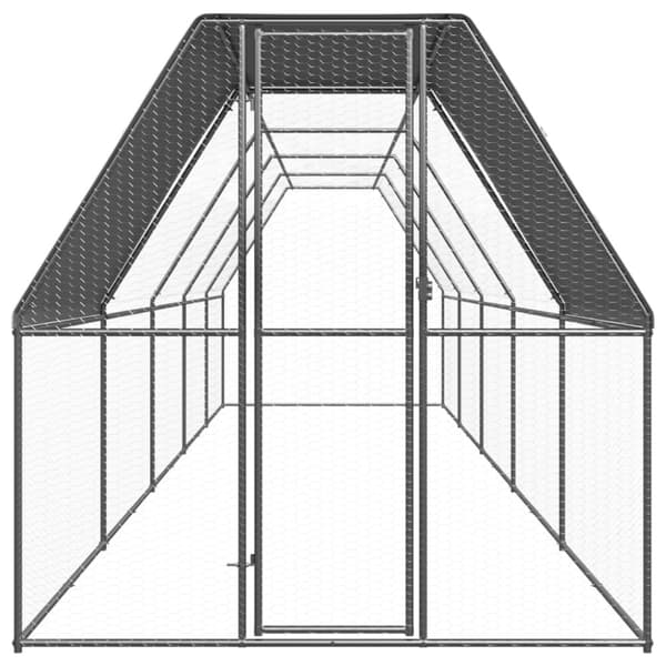 Hönsbur för utomhusbruk 2x10x2 m galvaniserat stål