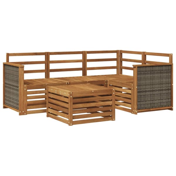 Utomhussoffset 5 pcs Naturlig 59 x 59 x 37 cm Polyester