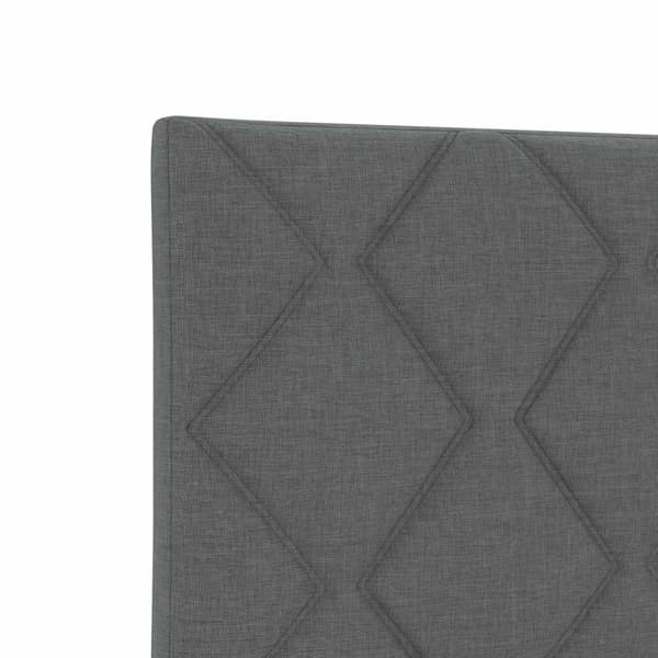 Boxspring säng med madrass och LED Mörkgrå 100 x 200 cm Tyg