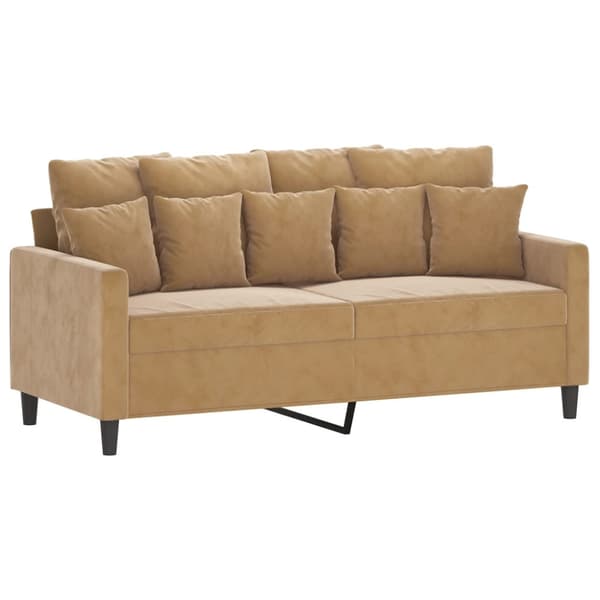 Soffa 2-sits brun 140 cm sammet