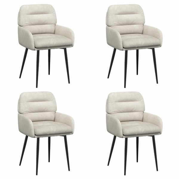 Matstolar 4 pcs Sammet Gräddvit 59 x 59,5 x 90 cm