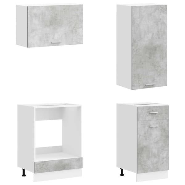 Köksenhet LYON 8 pcs Betonggrå Konstruerat trä