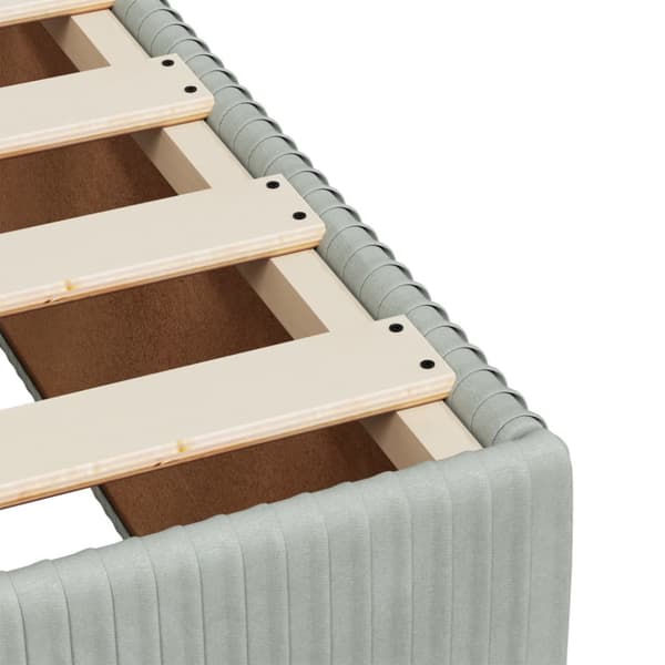 Ramsäng med madrass ljusgrå 140x190 cm sammet