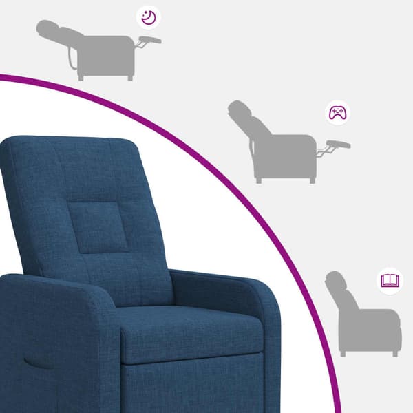 Massagefåtölj Blå Tyg