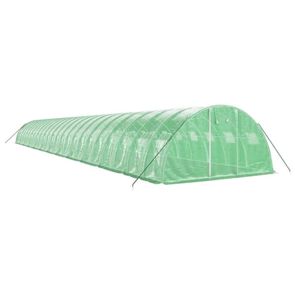 Växthus med stålram grön 96 m² 24x4x2 m