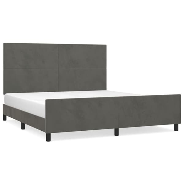 Sängram utan madrass mörkgrå 160x200 cm sammet