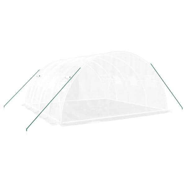 Växthus med stålram vit 16 m² 4x4x2 m