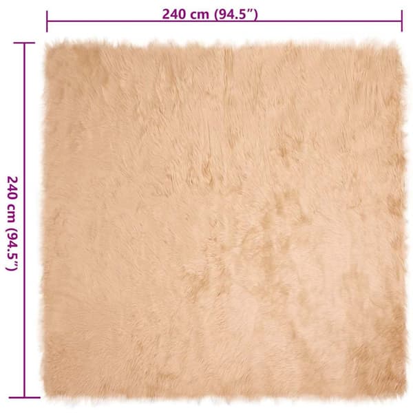Fuskfäll matta TAFALLA Beige 240 x 240 cm Polyester