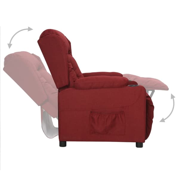 Reclinerfåtölj vinröd tyg