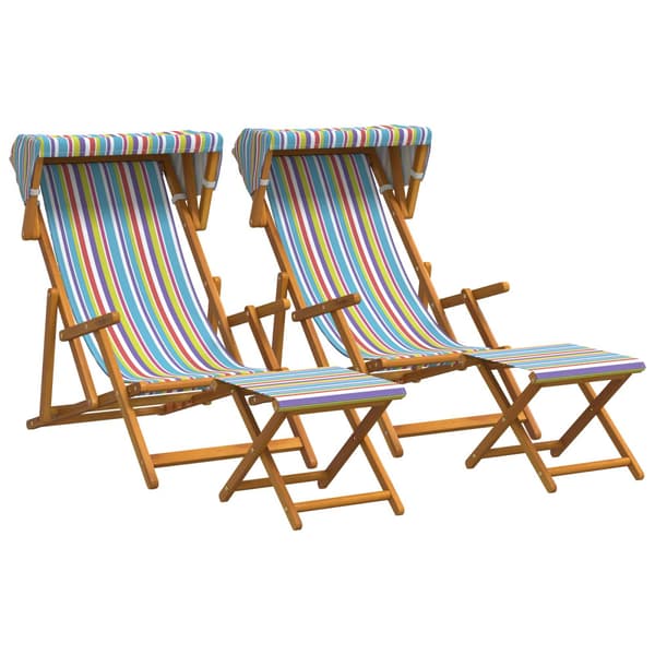 Deck Chair 4 pcs 3 Position Massiv Eukalyptus Trä