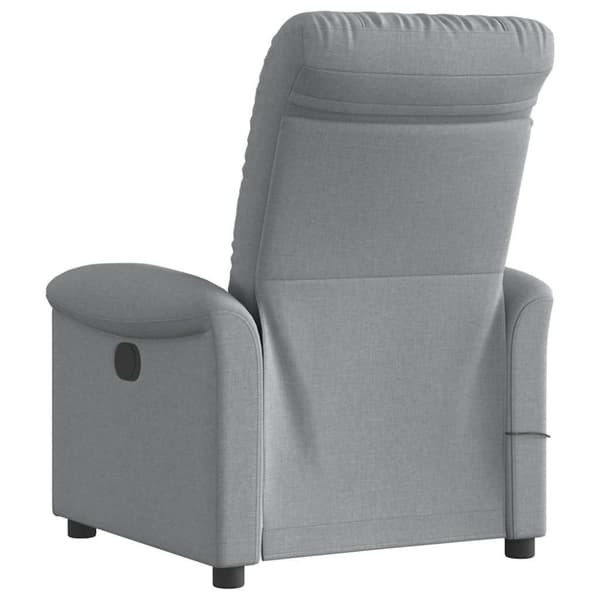 Elektrisk massagefåtölj ljusgrå tyg