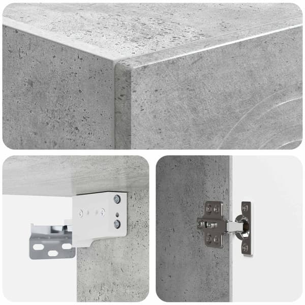 Skåpset 2 pcs Betonggrå Konstruerat trä
