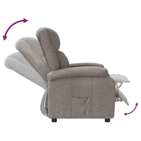 Reclinerfåtölj taupe tyg