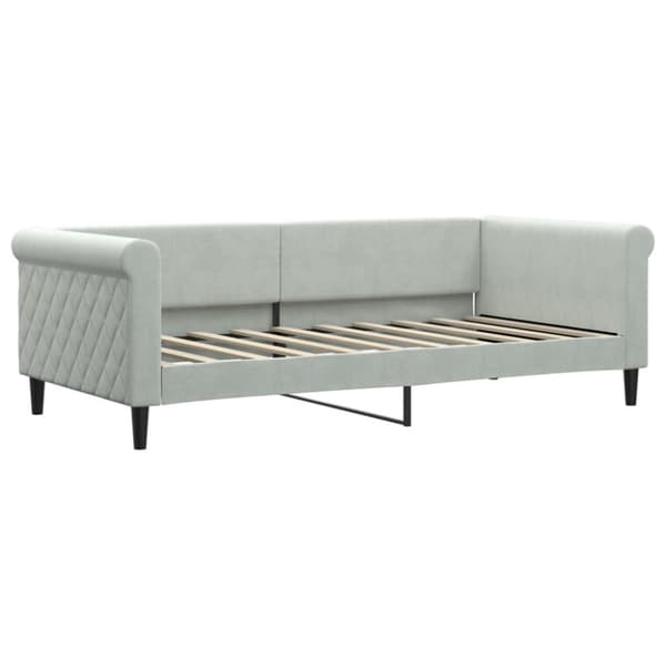 Dagbädd med madrass ljusgrå 90x190 cm sammet
