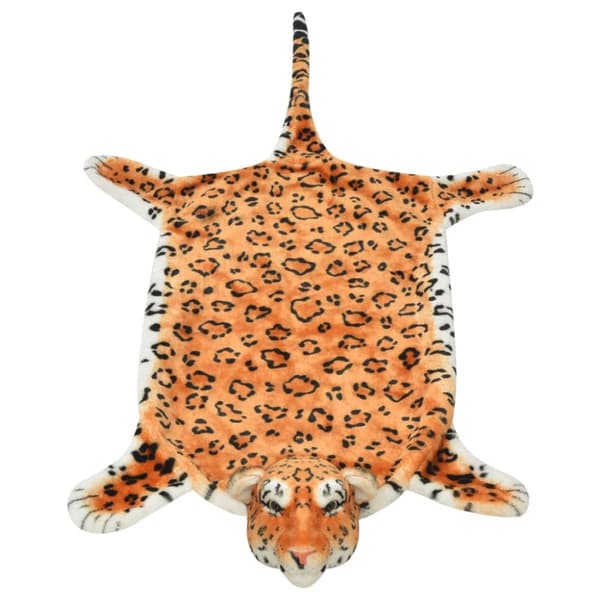 Leopardmatta plysch 139 cm brun