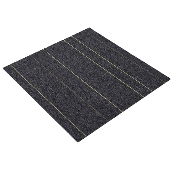 Mattan platta Mörkgrå med ränder 50 x 50 cm 4 pcs