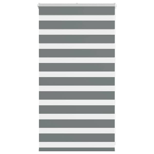 Rullgardin zebra mörkgrå 90x100 cm tyg bredd 85,9 cm polyester