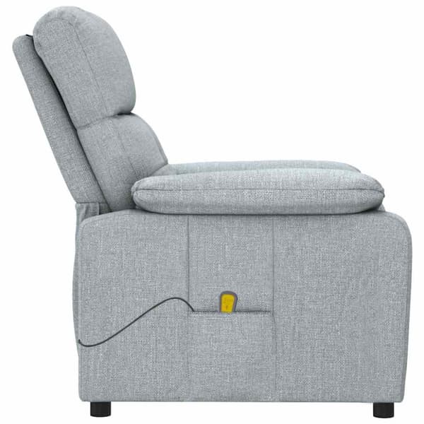 Massagefåtölj ljusgrå tyg