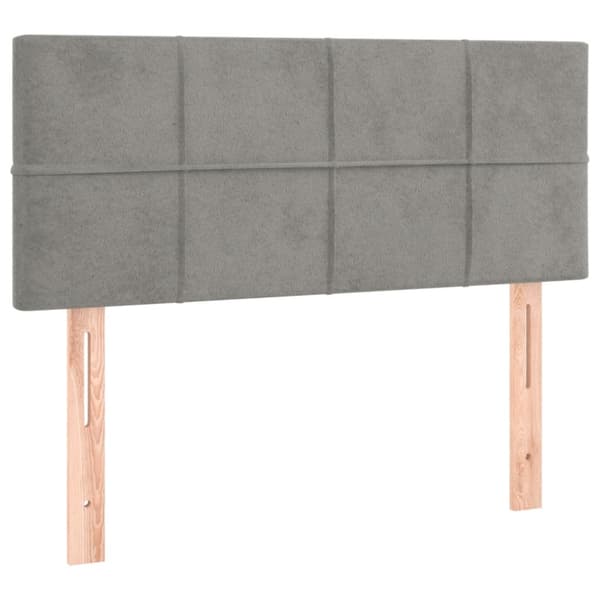 Ramsäng med madrass ljusgrå 100x200 cm sammet