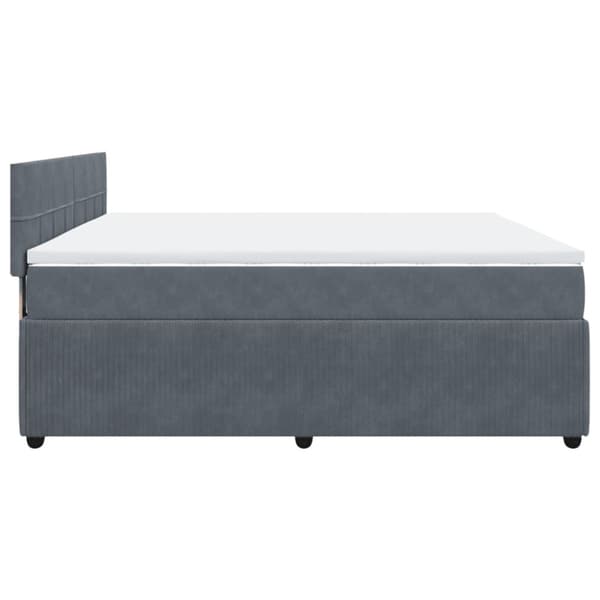 Ramsäng med madrass mörkgrå 200x200 cm sammet