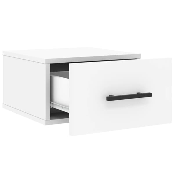 Väggmonterat sängbord vit 35x35x20 cm
