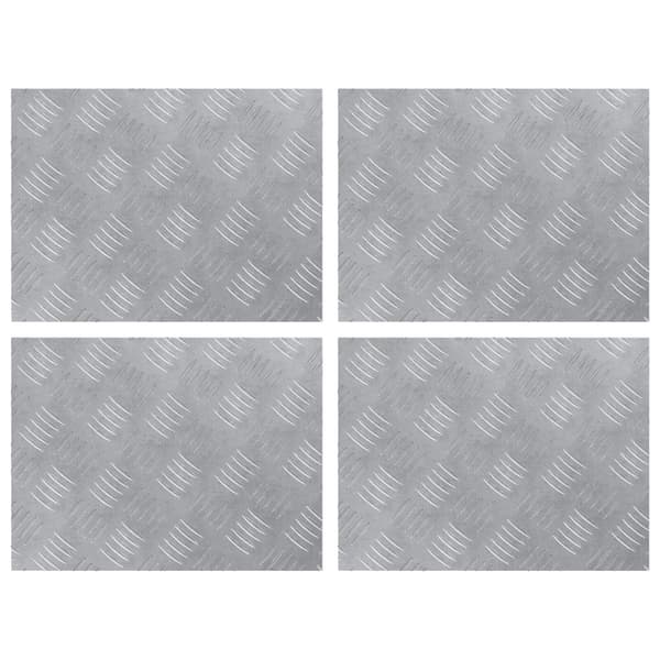 Trappsteg Rektangulär 4 pcs Silver 40 x 30 cm Aluminium