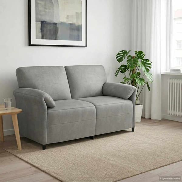 2-sits soffa Ljusgrå 158 x 83 x 95 cm Sammet