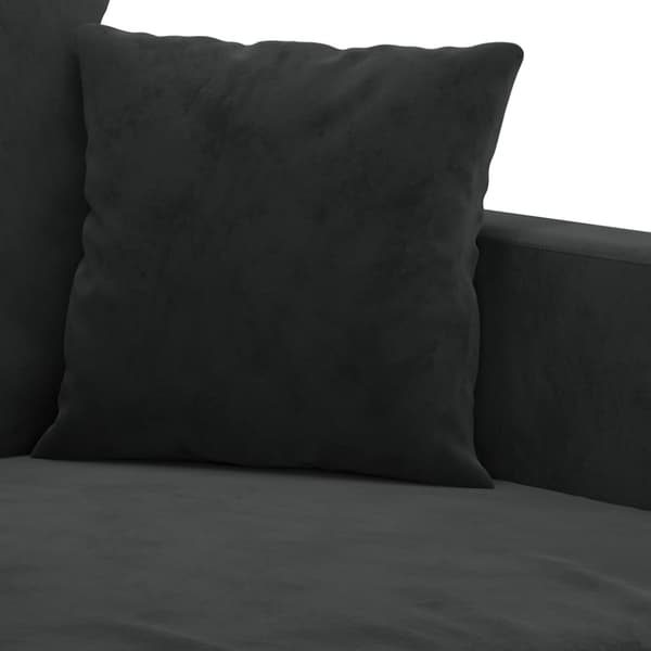 3-sitssoffa svart 180 cm sammet