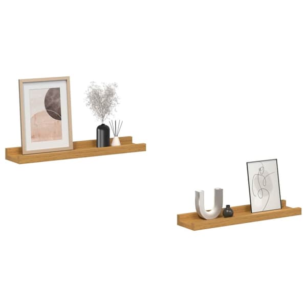 Vägg hylla Väggmonterat 2 pcs Beige 40 x 9 x 3 cm