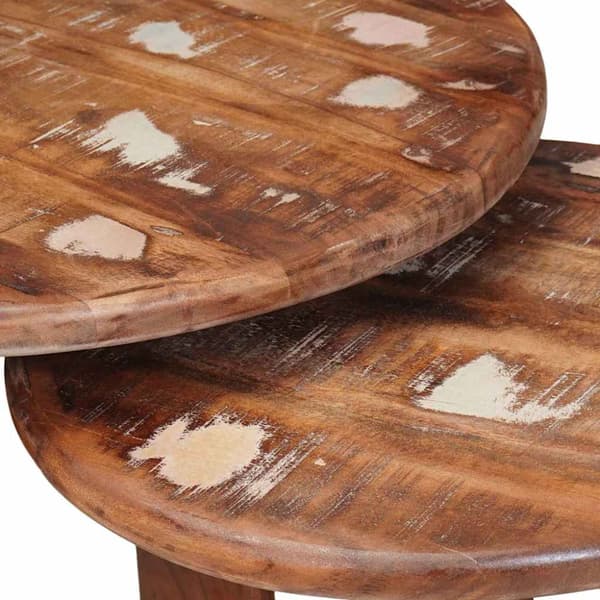 Nesting Kaffe Bord 2 pcs Flerfärgsdesign Massivt återvunnet trä