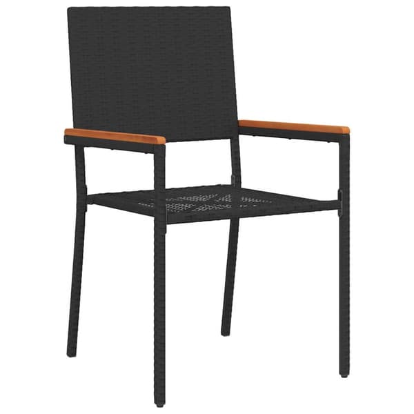 Trädgårds stapelbara stolar 4 pcs Svart och Brunt