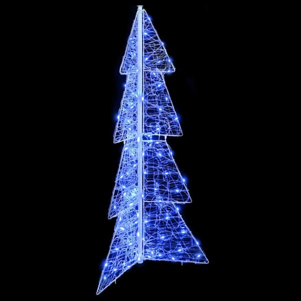 Julgran med 100 LED-lampor Blå 120 cm Akryl