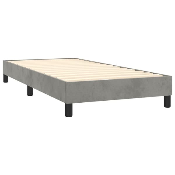 Ramsäng med madrass ljusgrå 100x200 cm sammet
